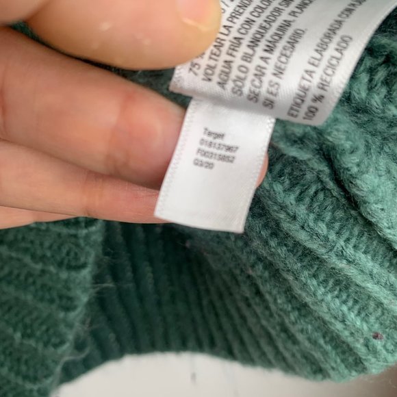 A NEW DAY Green Chunky Knit Crop Sweater Sz S - Picture 8 of 8